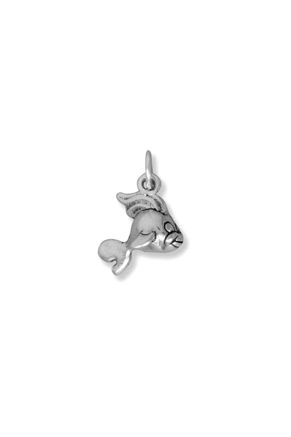 925 Sterling Silver Fin-Tastic Goldfish Charm Goldfish is 13.3mm X 12mm Pendant Necklace for Women