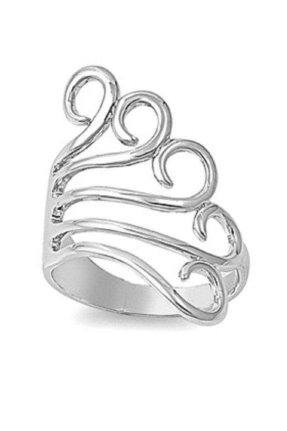 925 Sterling Silver Five Elements Ring Size 9