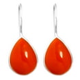 thumbnail image 1 of 925 Sterling Silver Fixed Wire Earring Natural Carnelian Handmade Jewelry, 1 of 4