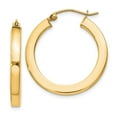 thumbnail image 1 of 925 Sterling Silver Flash Gold Plated Women's 3mm Square Tube Hoop Earrings | 24mm, 1 of 1