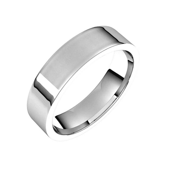925 Sterling Silver Flat 5mm Comfort-fit Lightweight Flat Comfort-Fit Light Band Size 7 Ring for Women and Men