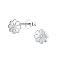 thumbnail image 1 of 925 Sterling Silver Flower Stud Earrings with Crystal, 1 of 3