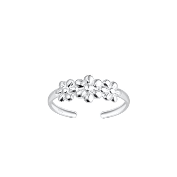 925 Sterling Silver Flower Toe Ring
