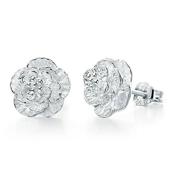 925 Sterling Silver Flowers Stud Earrings