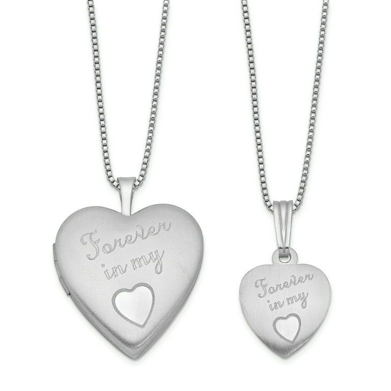 Sterling Silver 'Forever In My Heart' Mother & Daughter Locket Set Sterling Silver 'Forever In My Heart' Mother & Daughter Locket Set