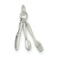 thumbnail image 1 of 925 Sterling Silver Fork, Knife, and Spoon (5x23mm) Pendant / Charm, 1 of 2