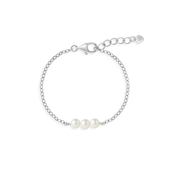 925 Sterling Silver Freshwater Cultured Pearl Bracelet For Toddler Girls 4.5"