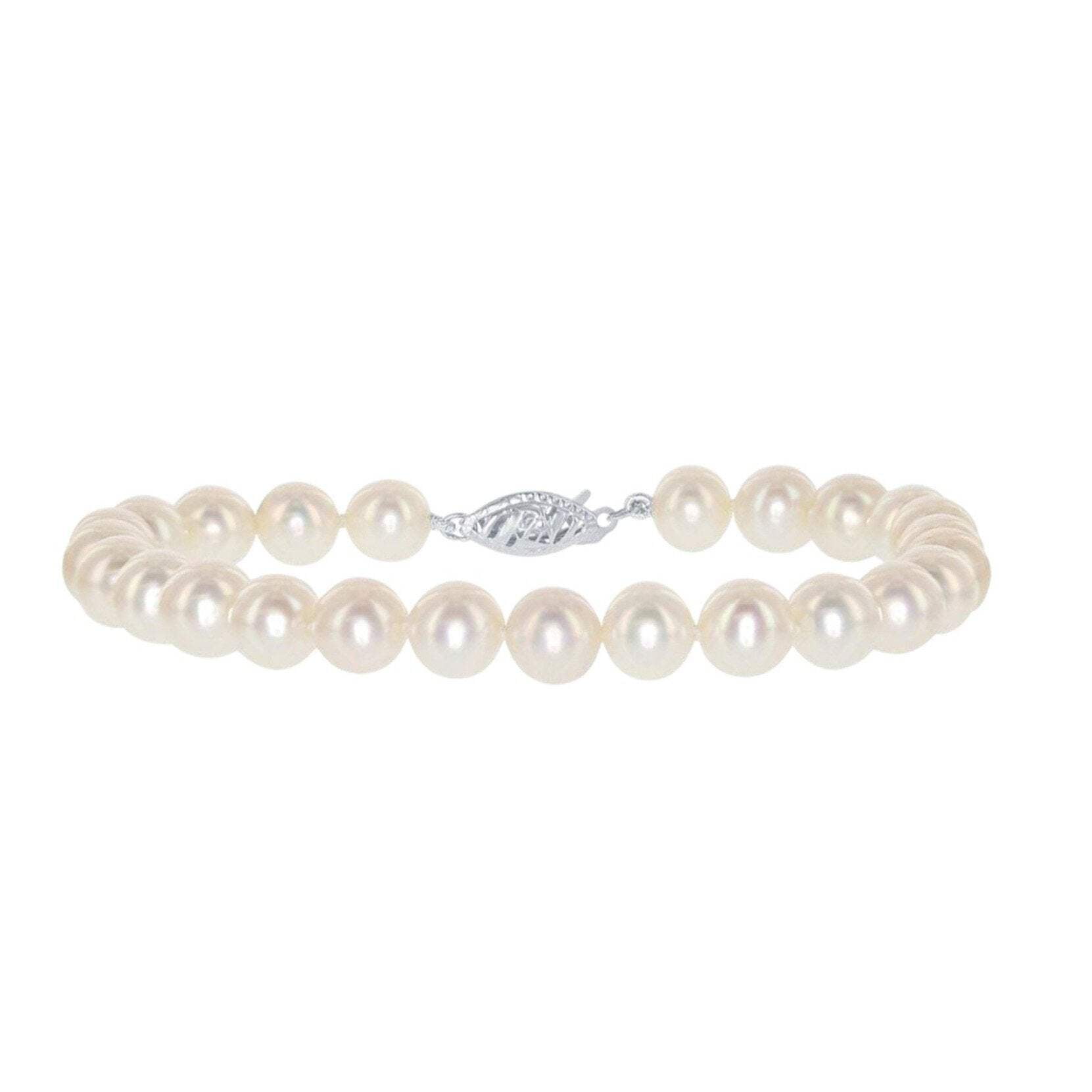 UNKNOWN CC .925 Sterling Silver Freshwater Pearl Bracelet - 7 in