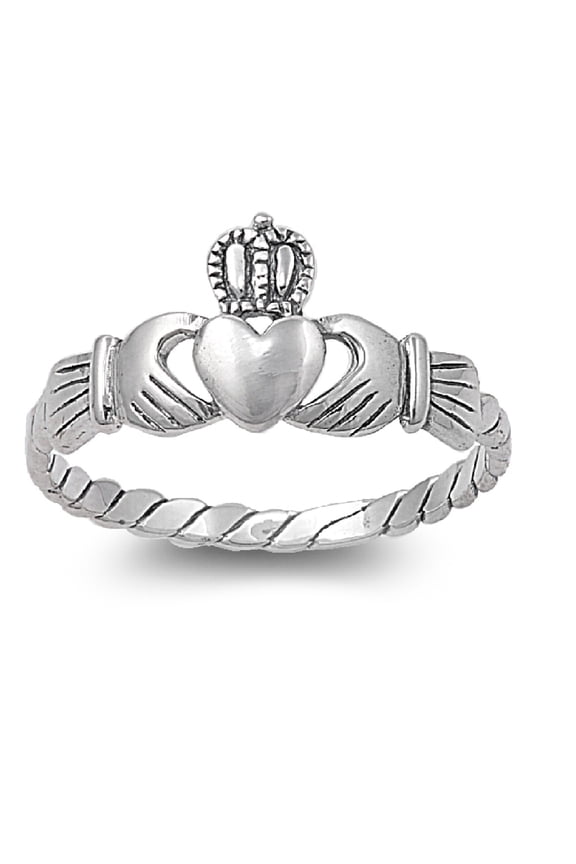 925 Sterling Silver Friendship and Togetherness Claddagh Ring Size 5