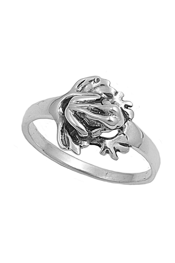 925 Sterling Silver Frog Ring Size 5