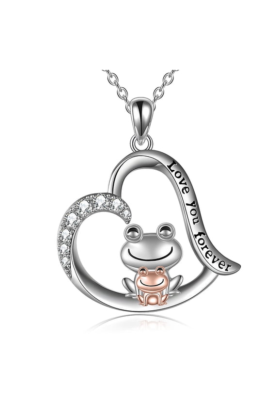 925 Sterling Silver Frogs Pendant Necklace Jewelry For Women