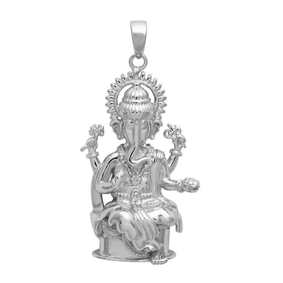 925 Sterling Silver Ganesh Traditional Religious Pendant Jewelry