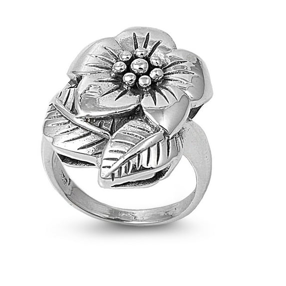 925 Sterling Silver Garden Flower Ring Size 5