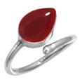 thumbnail image 1 of 925 Sterling Silver Garnet Quartz Gemstone Handmade Adjustable Toe Ring, 1 of 3