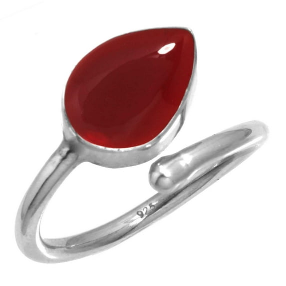 925 Sterling Silver Garnet Quartz Gemstone Handmade Adjustable Toe Ring