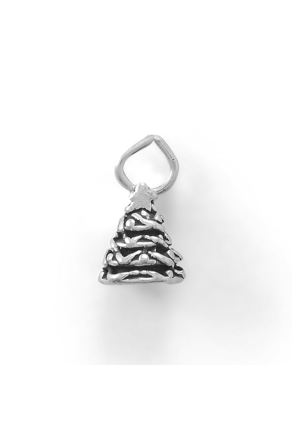 .925 Sterling Silver Gather Round The Holiday Tree Charm