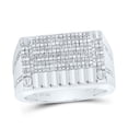 thumbnail image 1 of 925 Sterling Silver Genuine Diamond Screw Top Cluster Faceted Pinky Ring 1/3 CT, 1 of 1