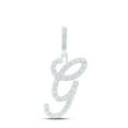 thumbnail image 1 of 925 Sterling Silver Genuine Diamond Women's Script Font Initial G Pendant 1/8 CT, 1 of 1