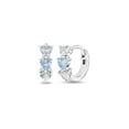 thumbnail image 1 of 925 Sterling Silver Girl's Light Blue & Clear CZ Heart Huggie Earrings 10mm, 1 of 6