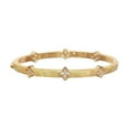 thumbnail image 1 of 925 Sterling Silver Gold Bracelets for Women Dainty Gold Bangle Bracelets with Brushed Finish Four Leaf Clover Bracelet Jewelry 6-7 Inch, 1 of 6