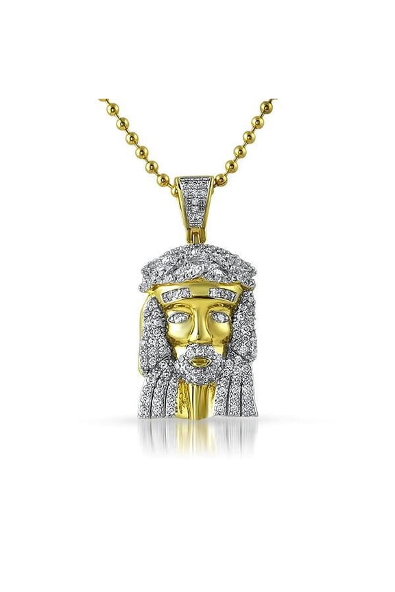 .925 Sterling Silver Gold Micro Jesus Pendant 2T
