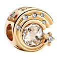 thumbnail image 1 of 925 Sterling Silver Gold Moon and Star Charm Bead for Bracelet Charms Bangle Pendant Jewelry, 1 of 2