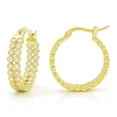 thumbnail image 1 of 925 Sterling Silver Gold Plated 2 Row Inside Out Hoop Earrings, Giorgio Bergamo, 1 of 5