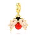 thumbnail image 1 of 925 Sterling Silver Golden Flying Ladybug Dangle Charm Bead for Bracelet Charms Bangle Pendant Jewelry, 1 of 5