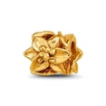 thumbnail image 1 of 925 Sterling Silver Gold Plated Reflections Plumeria Floral Bead Charm 8.18x10.00mm Wide Pendant Necklace for Women, 1 of 2