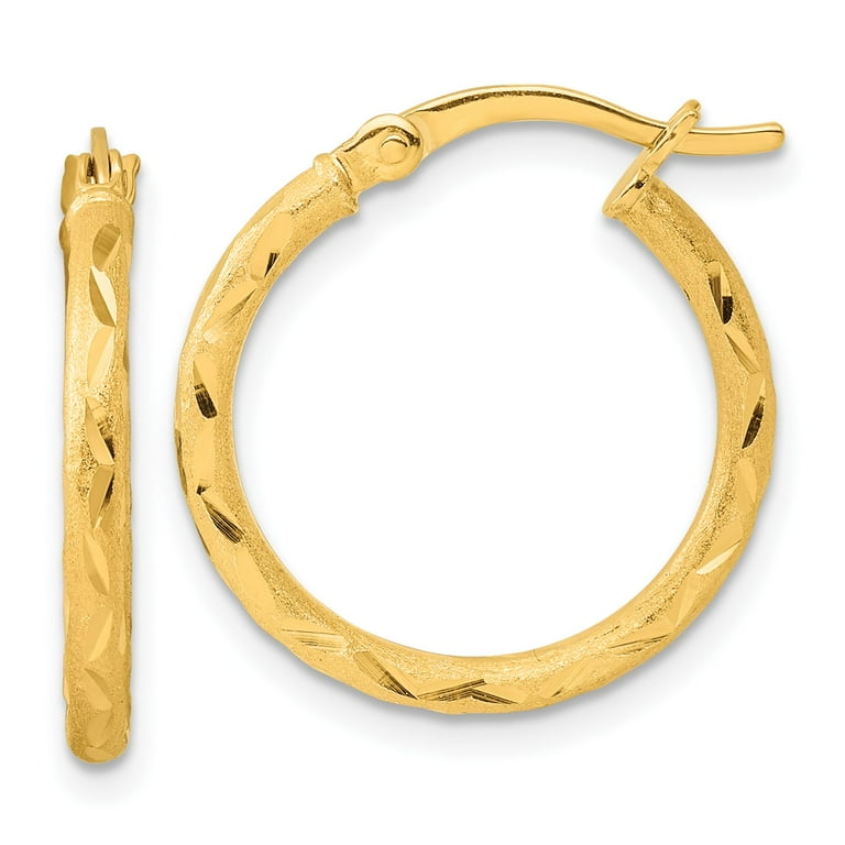 Hoop Earrings 2mm x 20mm 14k Yellow Gold-plated Sterling Silver Hoop Earrings 2mm x 20mm 14k Yellow Gold-plated Sterling Silver