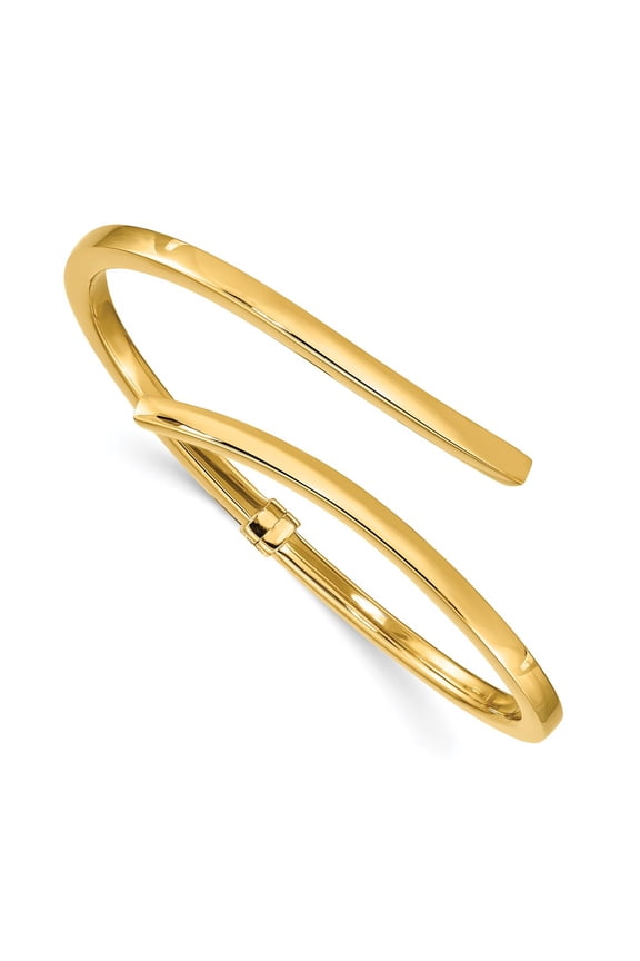 925 Sterling Silver Gold Tone Bypass Hinged Bangle Bracelet Fine Jewelry For Women Gifts For Her, 7"