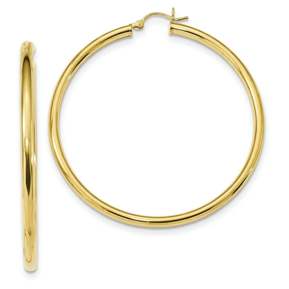 925 Sterling Silver Gold-Tone Polished Hoop Earrings