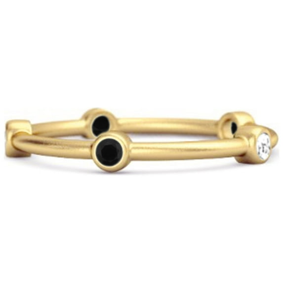 925 Sterling Silver Gold Vermeil 0.30 Ct Natural Black Spinel Stackable Women Mother's Day Gift Ring