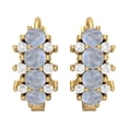 thumbnail image 1 of 925 Sterling Silver Gold Vermeil 1.36 Ct Round Rainbow Huggie Hoop Women's Wedding Earrings, 1 of 4