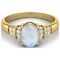 thumbnail image 1 of 925 Sterling Silver Gold Vermeil 1.66 Ct Oval Cut Moonstone Engagement Women Mother's Day Gift Ring, 1 of 3