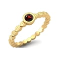thumbnail image 1 of 925 Sterling Silver Gold Vermeil 3mm Round Garnet Stackable Women Valentines Day Gifts Ring, 1 of 4