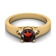 thumbnail image 1 of Mooneye 925 Sterling Silver Gold Vermeil 6mm Round Garnet Solitaire Women Valentines Day Gift Ring, 1 of 4
