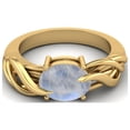 thumbnail image 1 of 925 Sterling Silver Gold Vermeil 9X7MM Oval Shape Rainbow Solitaire Women Valentines Day Gifts Ring, 1 of 4