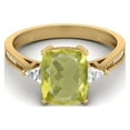 thumbnail image 1 of 925 Sterling Silver Gold Vermeil 9X7mm Cushion Lemon Quartz Solitaire Women Valentines Day Gifts Ring, 1 of 3