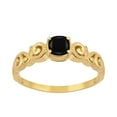 thumbnail image 1 of 925 Sterling Silver Gold Vermeil Black Spinel Cushion 6mm Women's Solstic Valentines Day Gifts Ring, 0.75 Ct, 1 of 1