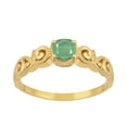 thumbnail image 1 of 925 Sterling Silver Gold Vermeil Emerald Cushion 6mm Women's Solstic Valentines Day Gifts Ring, 0.75 Ct, 1 of 4