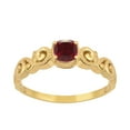 thumbnail image 1 of Mooneye 925 Sterling Silver Gold Vermeil Ruby Cushion 6mm Women's Solstic Engagement Ring, 0.75 Ct, 1 of 4