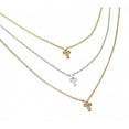 thumbnail image 1 of .925 Sterling Silver Gold and Rose Gold Plated Clear CZ Cross Pendants Necklace, 1 of 3