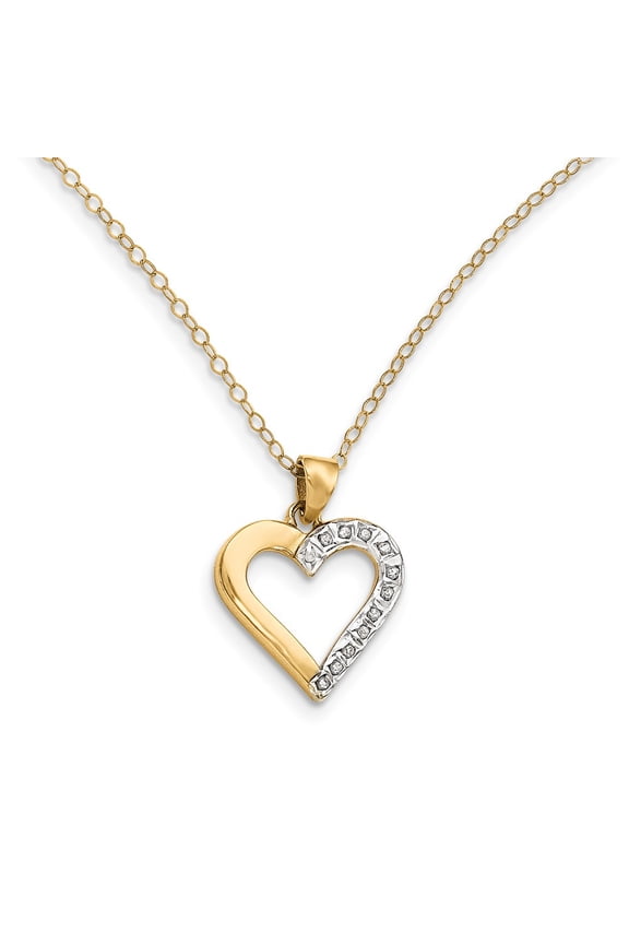 925 Sterling Silver & Gold-plated Dia. Mystique 18in Heart Necklace; 18 inch; for Adults and Teens; for Women and Men
