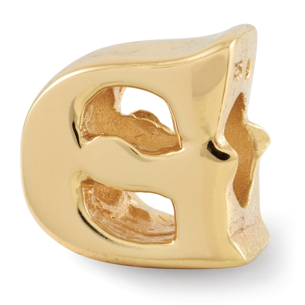 925 Sterling Silver Gold-plated Reflections Letter G Bead; for Adults and Teens; for Women and Men
