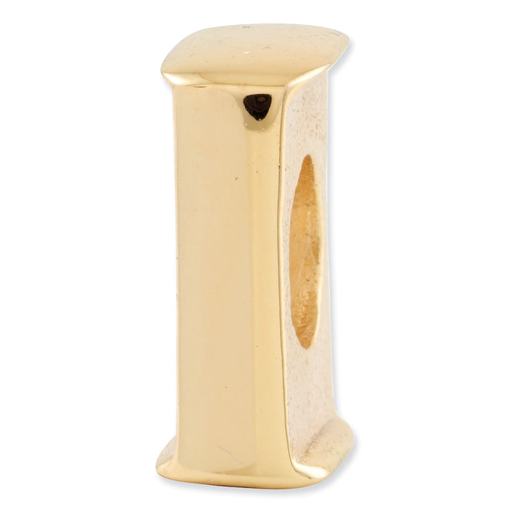 925 Sterling Silver Gold-plated Reflections Letter I Bead; for Adults and Teens; for Women and Men