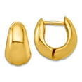 thumbnail image 1 of 925 Sterling Silver Gold-tone Polished Tapered Hinged Hoop Earrings 13x13mm Wide 7.75mm Thick Hoop Earring for Women, 1 of 2
