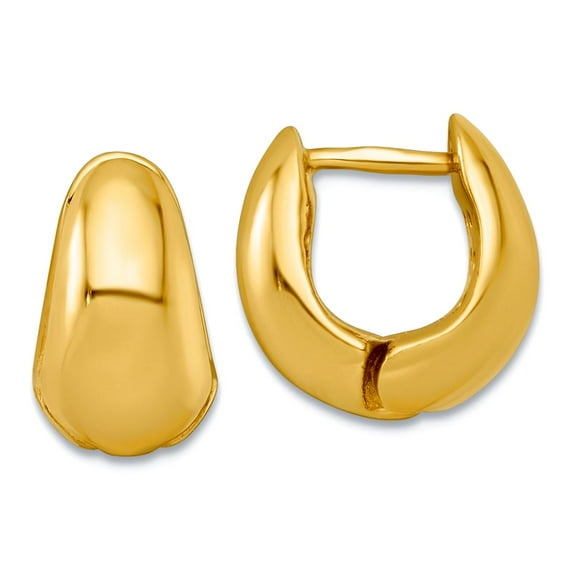 925 Sterling Silver Gold-tone Polished Tapered Hinged Hoop Earrings 13x13mm Wide 7.75mm Thick Hoop Earring for Women