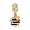 thumbnail image 1 of 925 Sterling Silver Golden Honeycomb&Bee Dangle Charm for Bracelet Charms Bangle Pendant Jewelry, 1 of 4