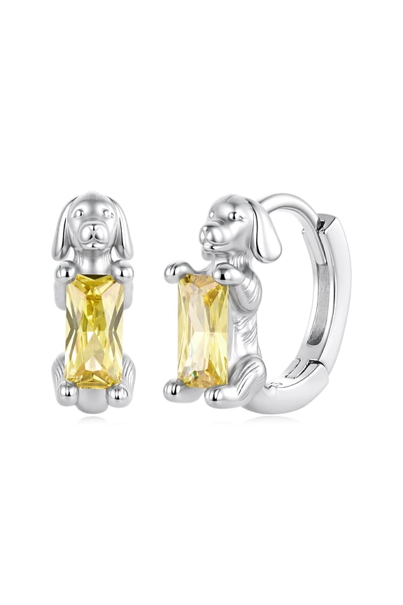 925 Sterling Silver Golden Retriever Stud Earring for Women